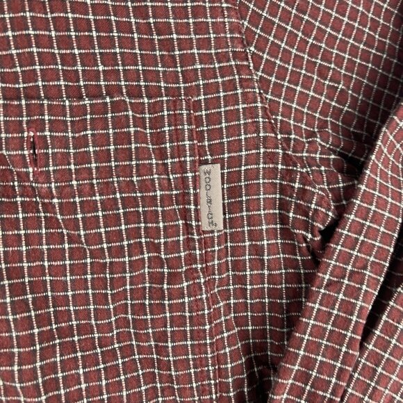 Woolrich Flannel Shirt Mens M Dark Red Plaid Lumberjack Hike Hunt Camp - Picture 9 of 16